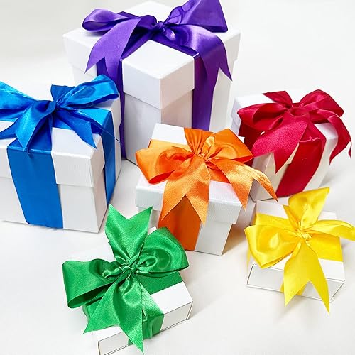 Miniatura 6 de Cinta de satén arcoíris de 65.6 x 1.97 pulgadas de ancho, guirnalda de cortina colgante de flecos coloridos para fiestas, telón de fondo, regalos,