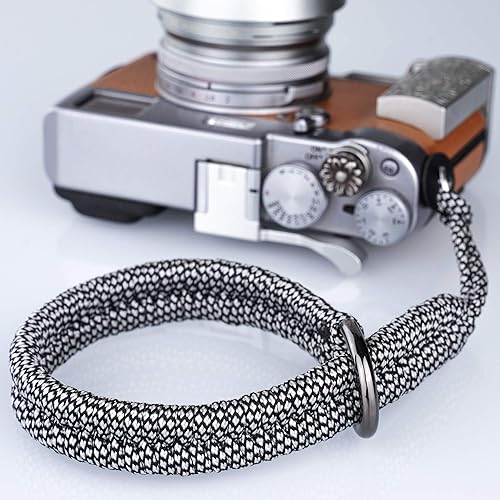Correa de muñeca para cámara réflex digitalsin espejo, correa de mano de liberación rápida con conector más seguro (blanquecino)