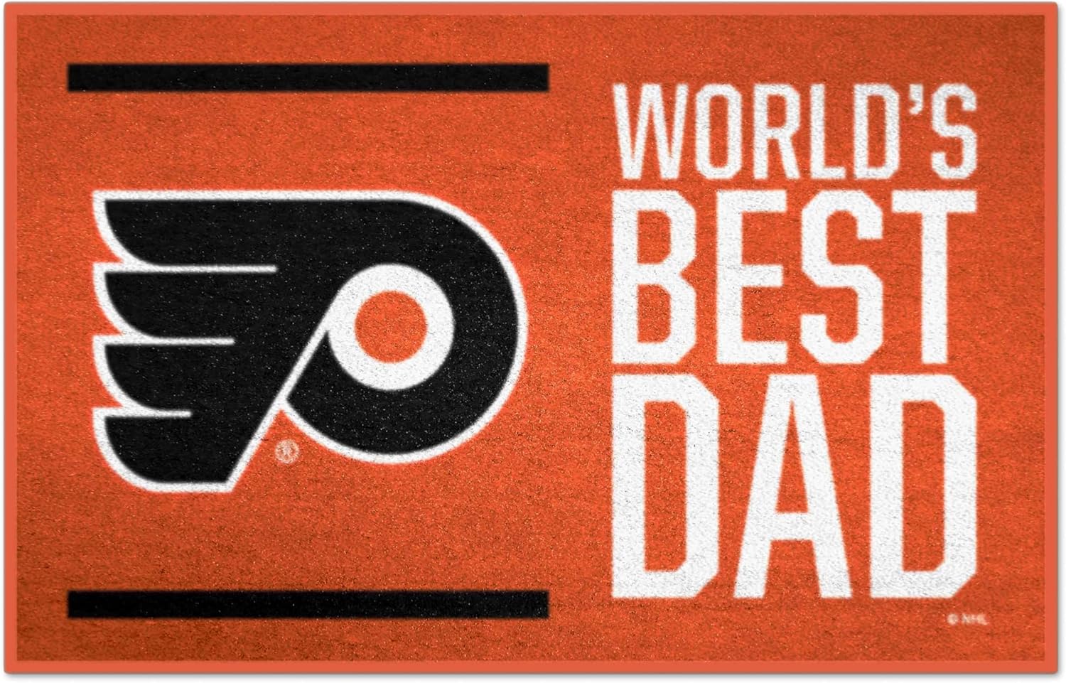 FANMATS NHL - Philadelphia Flyers Starter Mat - World's Best Dad | Orange | 19"x30" | Flying P Primary Logo