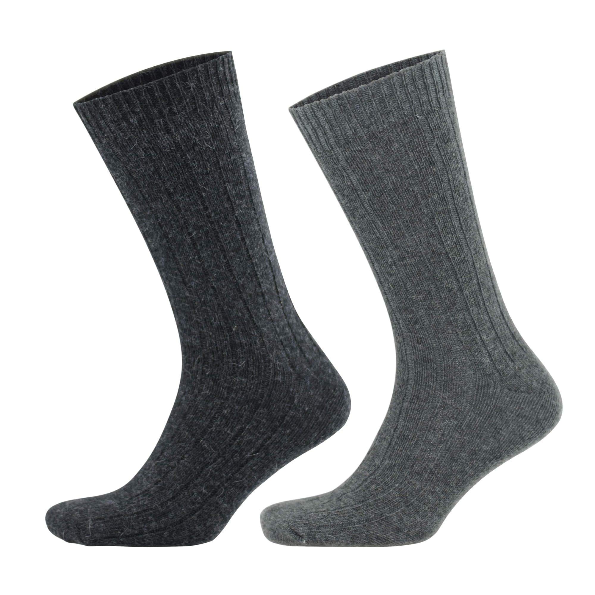 Gowith Unisex Gray-Anth (3095) 2 Pairs Alpaca Wool Socks For Men & Women, Warm Thermal Alpaca Merino Blend Hiking Socks, Soft Cozy Crew Boot Socks