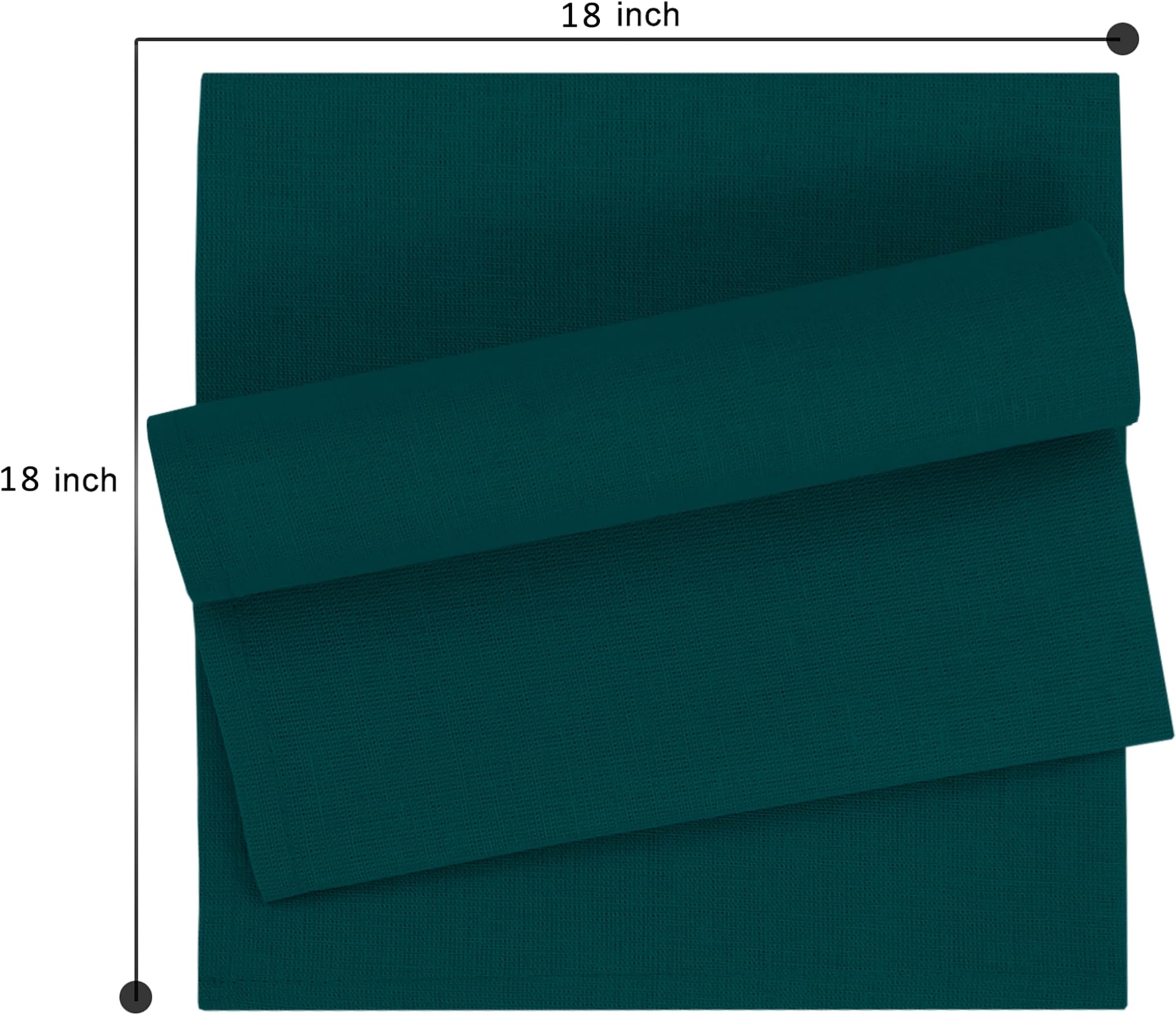 Ruvanti Premium Linen Napkins Set of 6-18x18 Inch, Simple Hem, Reusable Cloth Napkins ‎- Soft, Elegant Dinner Napkins Cloth Washable for Weddings, Parties, Everyday Use - Teal