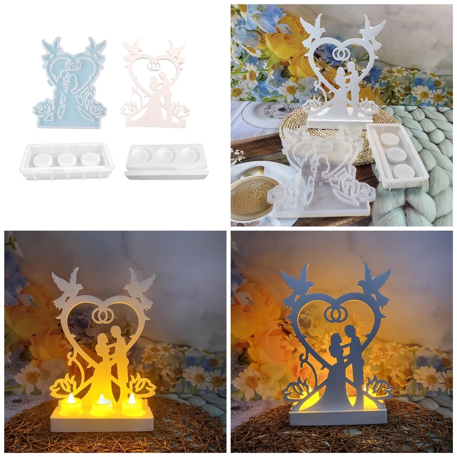 3D Hochzeitsdekoration Silikonform Kerzenständer Formen