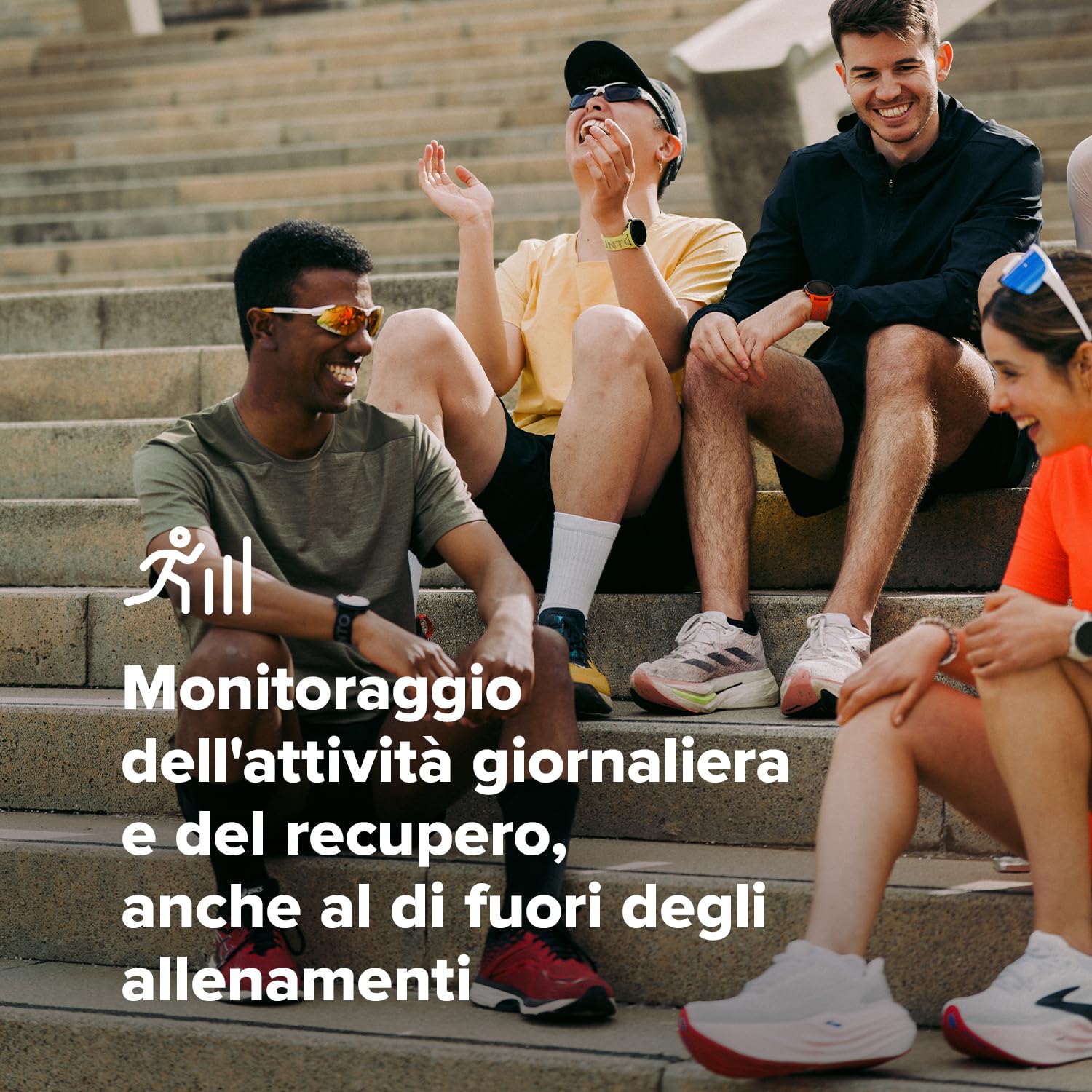 SUUNTO RUN Orologio Sportivo da Corsa, 1,32" AMOLED Touchscreen, Tracker Attività, Smartwatch per Running, GPS Dual Band, Monitoraggio della Frequenza Cardiaca/Sonno, 12 Giorni di Autonomia, Musica