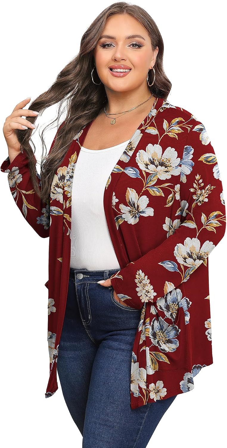 Plus Size Lightweight Cardigan for Women Soft with Pockets 1X-5X ﻿ image 4