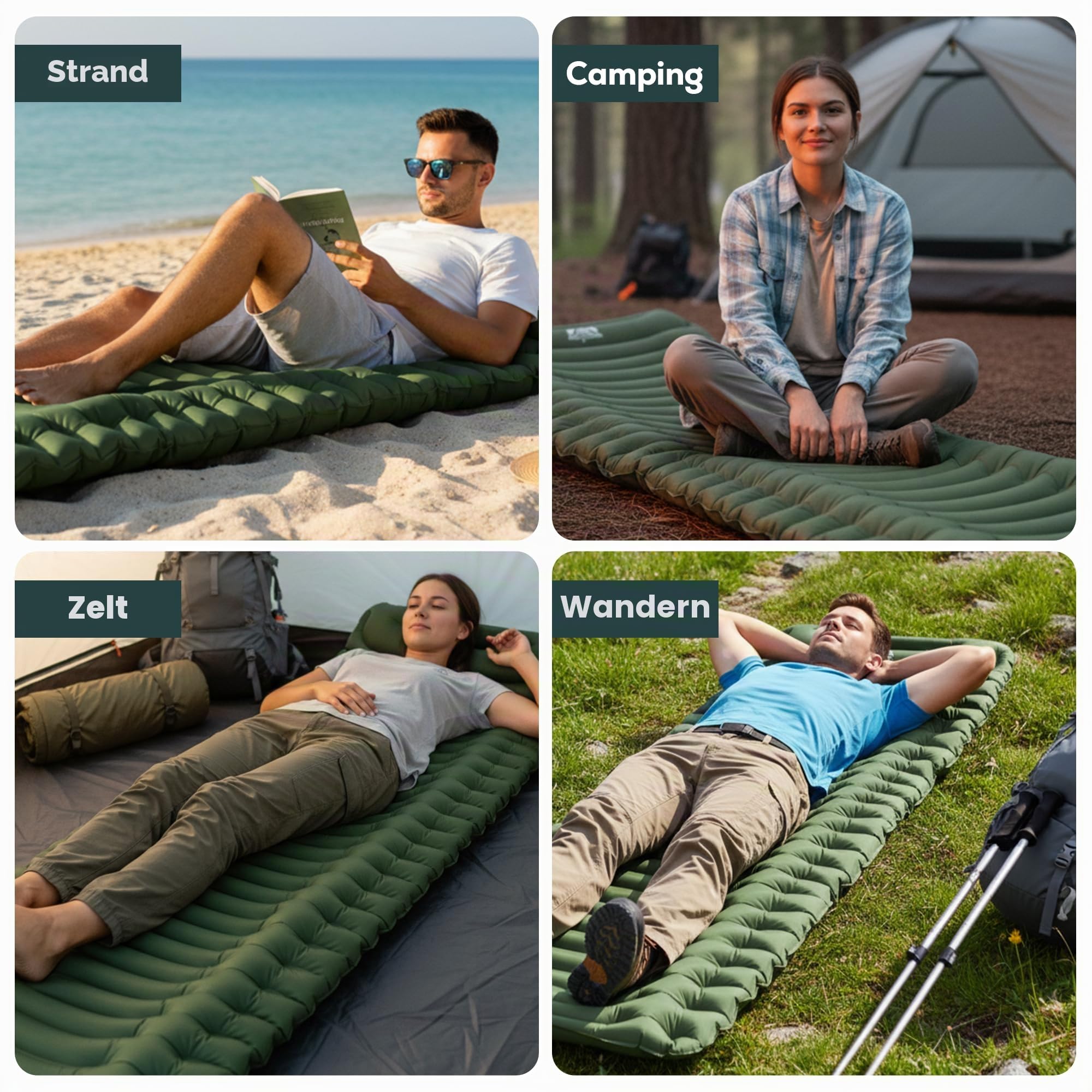 Gear Doctors Camping Pads Self Inflating Ultralight Apollo air 4.3-5.2 R Insulated Camping mats 1.5-3.3 in Must Haves Inflatable Foam air Sleep mat self Inflating air Mattress for Camping cot