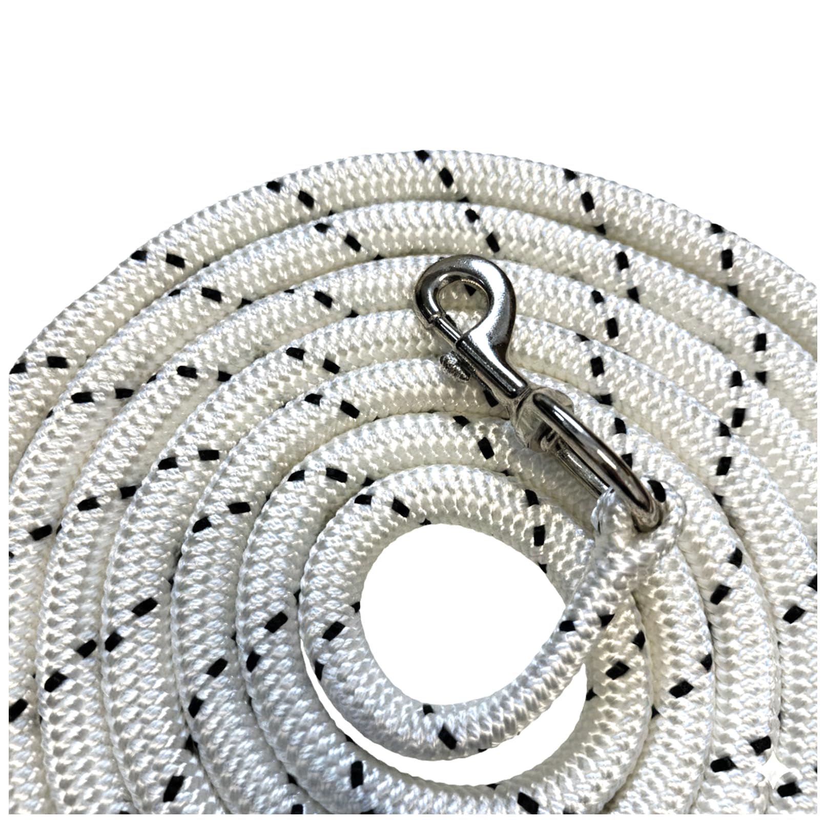JA4016 Westernrope Bodenarbeitsseil aus Extra Starkem Nylon Führseil für Horsemanship mit Hochwertigen Metallbeschlägen Robuster Strick für Training (Karabinerhaken, 300 cm)