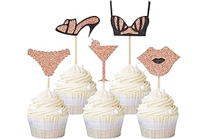 Ercadio High Heel Underpants Bra Lips Cupcake Toppers