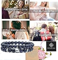 Vista 76 de 2Pcs Healing Crystal Bracelets for Women Handmade Beaded Bracelet Healing Prayers Crystal 8mm Natural Stone Beads Bracelet Stress Relief Get Well