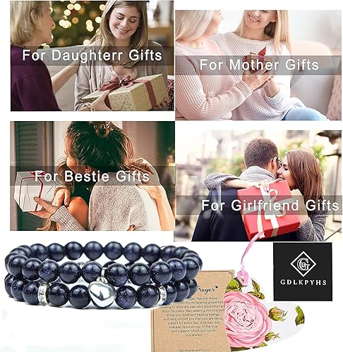 Miniatura 76 de 2Pcs Healing Crystal Bracelets for Women Handmade Beaded Bracelet Healing Prayers Crystal 8mm Natural Stone Beads Bracelet Stress Relief Get Well