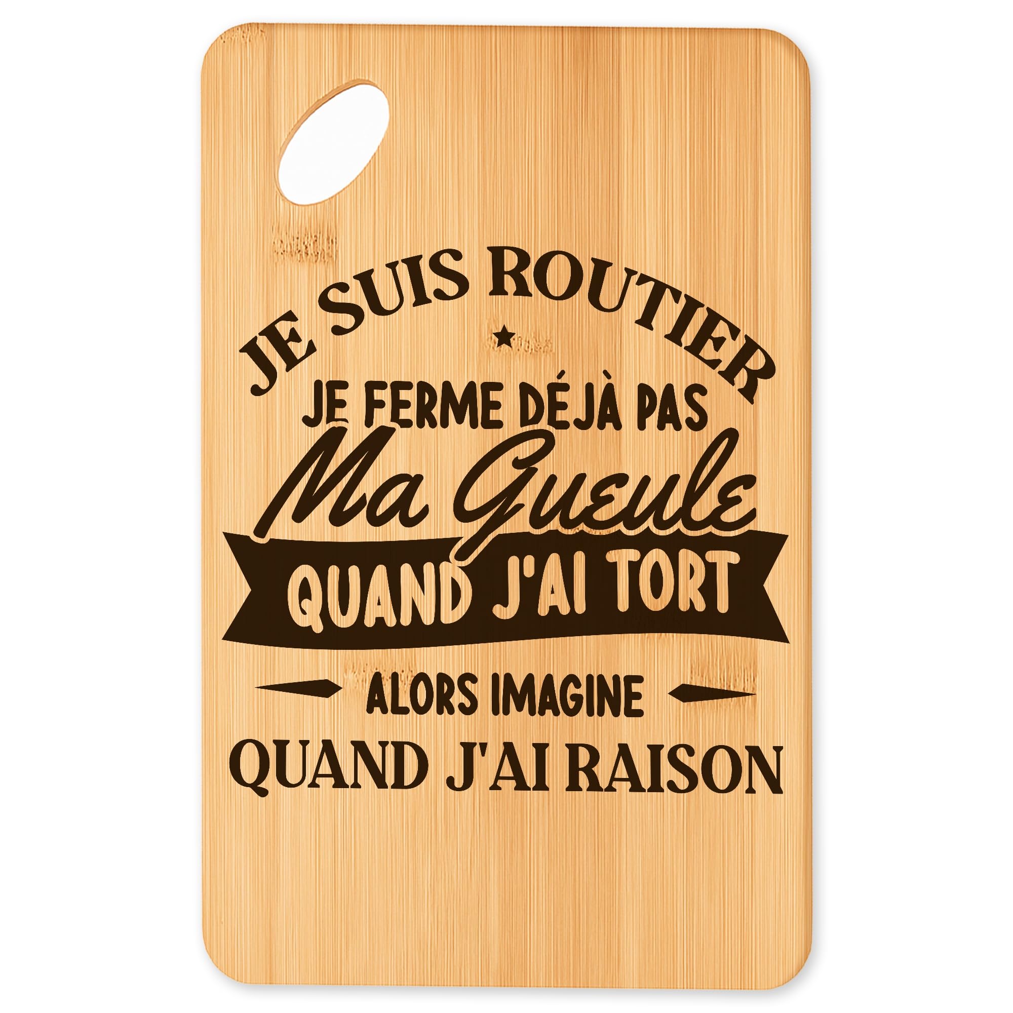 Planche à découper Routier 3 en bambou naturel pour apéro et cuisine conviviale