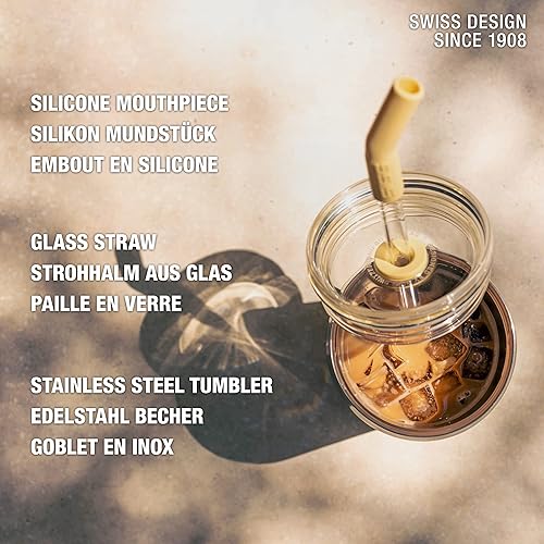 Miniatura 3 de SIGG - Taza aislada - Taza de viaje Helia - Con popote de vidrio duradero y cepillo de limpieza - A prueba de fugas - Sin BPA - Acero inoxidable 188