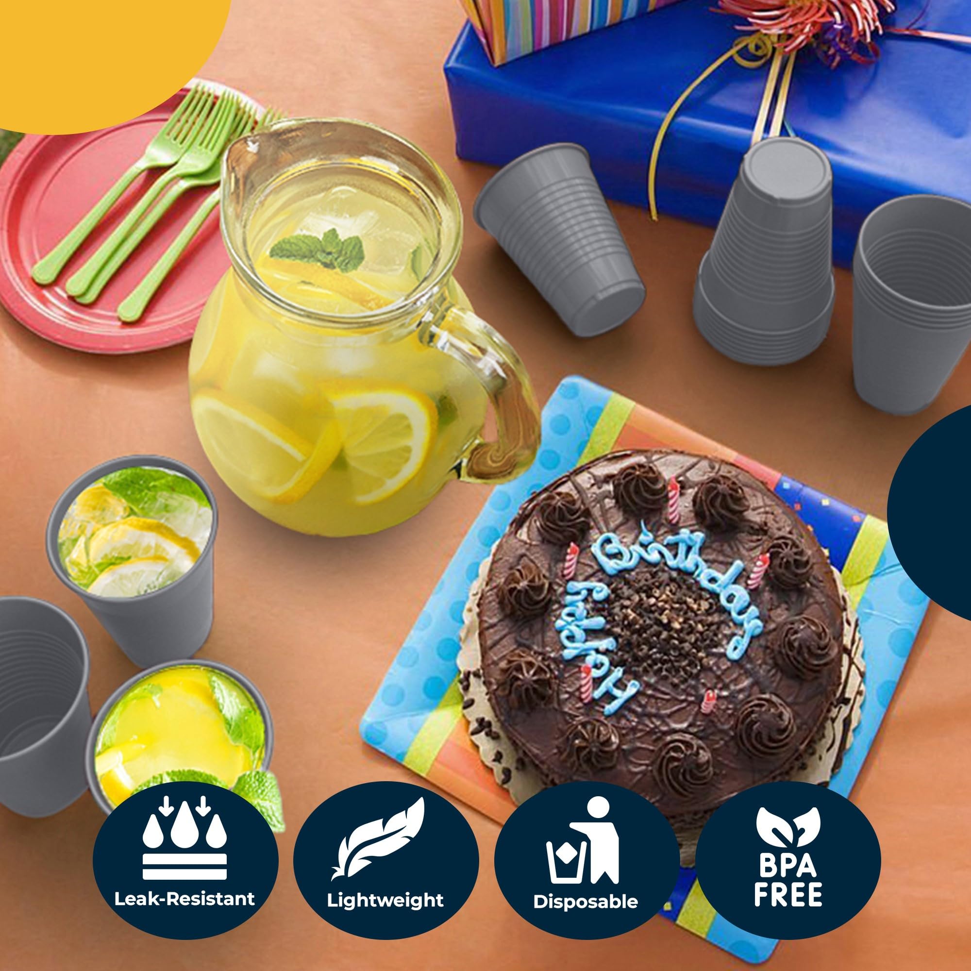 Amazon.com: Party Solids 12 Oz Silver Plastic Cups For Party Supplies 50  Pack | Silver Disposable Cups Plastic | Disposable Drinkware For Parties,  Events & Everyday : Health & Household