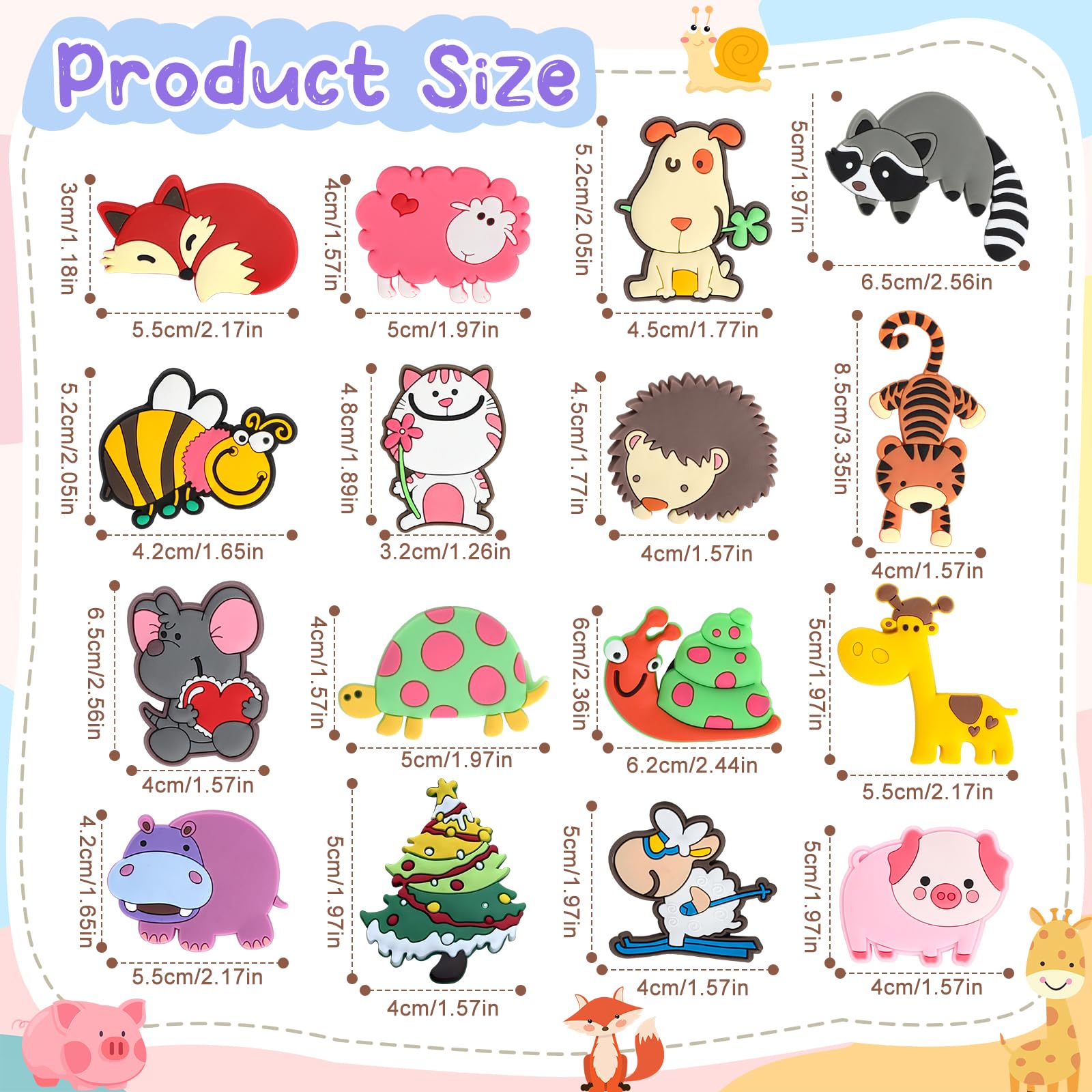 16 Pcs Fridge Magnets for Kids Full Back Magnetic Fridge Magnets for Toddlers Cute Cartoon Farm Animal Magnets for Baby Toddlers Educational Learning Toy Children Present - Image 2