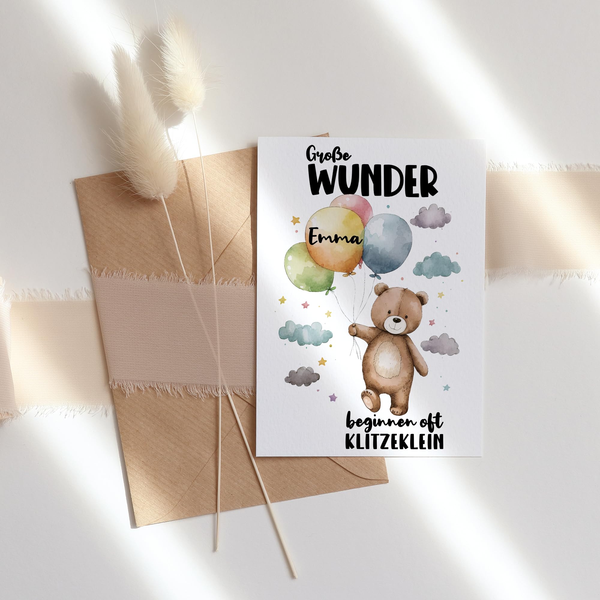 Baby Glückwunsch Danke Fu00fcr Unseren Schu00f6nen Enkel, Karte, Personalisierte Neue Babykarte, Grou00dfeltern, Enkel, Tochter, Schwiegersohn