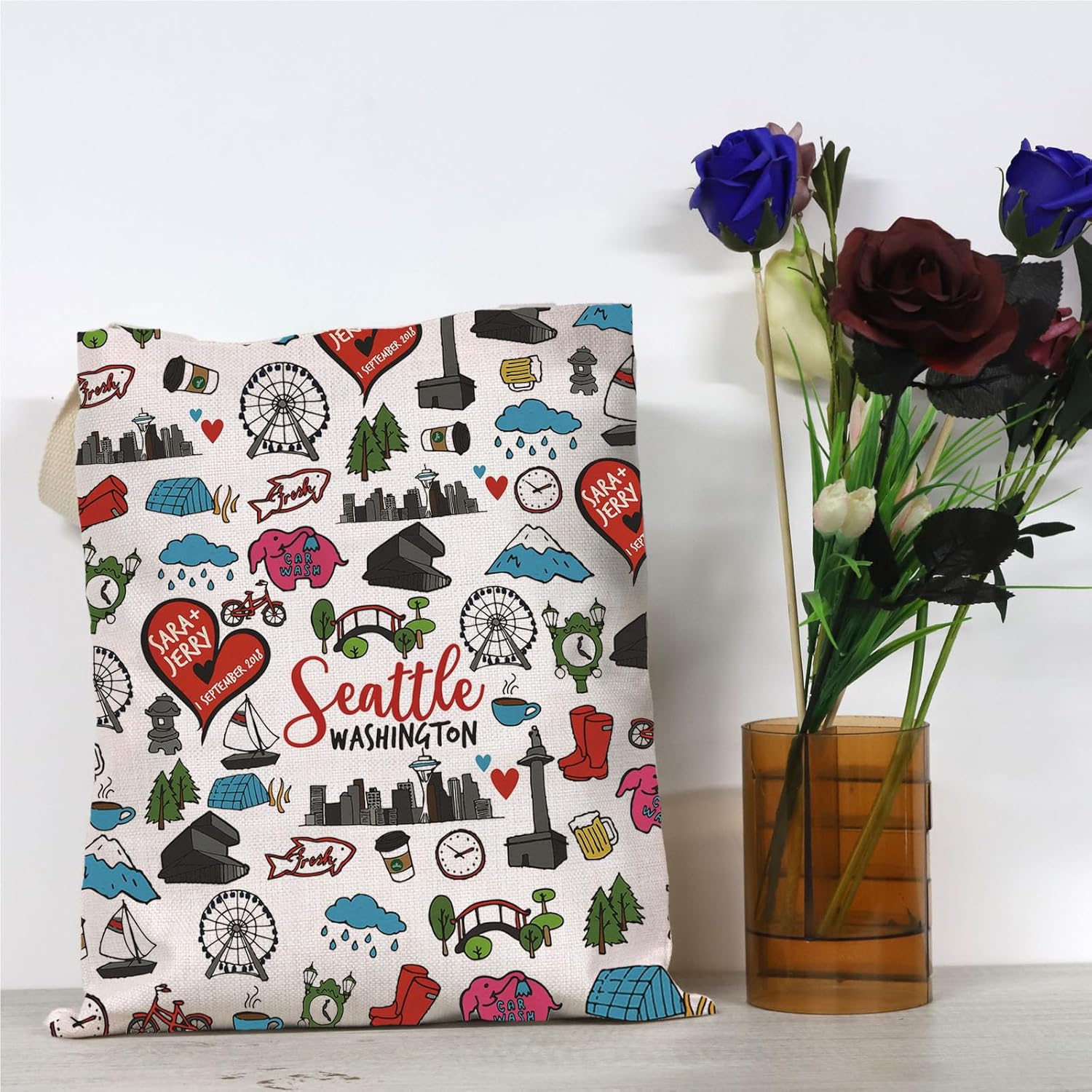 GJTIM Seattle Washington Souvenir Gift Seattle Washington Welcome Bag Travel Pouch for Traveller - Image 6