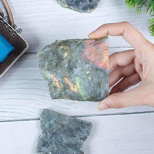 Miniatura 9 de Rebanada con soporte de madera, cuarzo curativo natural, cristal mineral irregular, decoración de piedras preciosas, mármoles planos, decoración