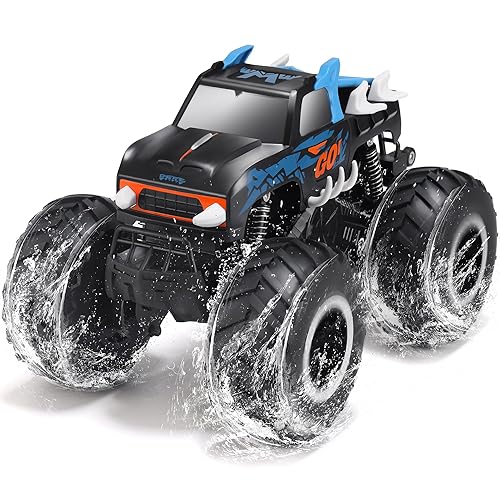Threeking 1:16 Waterproof Monster Truck Toys RC Cars Amphibious Remote