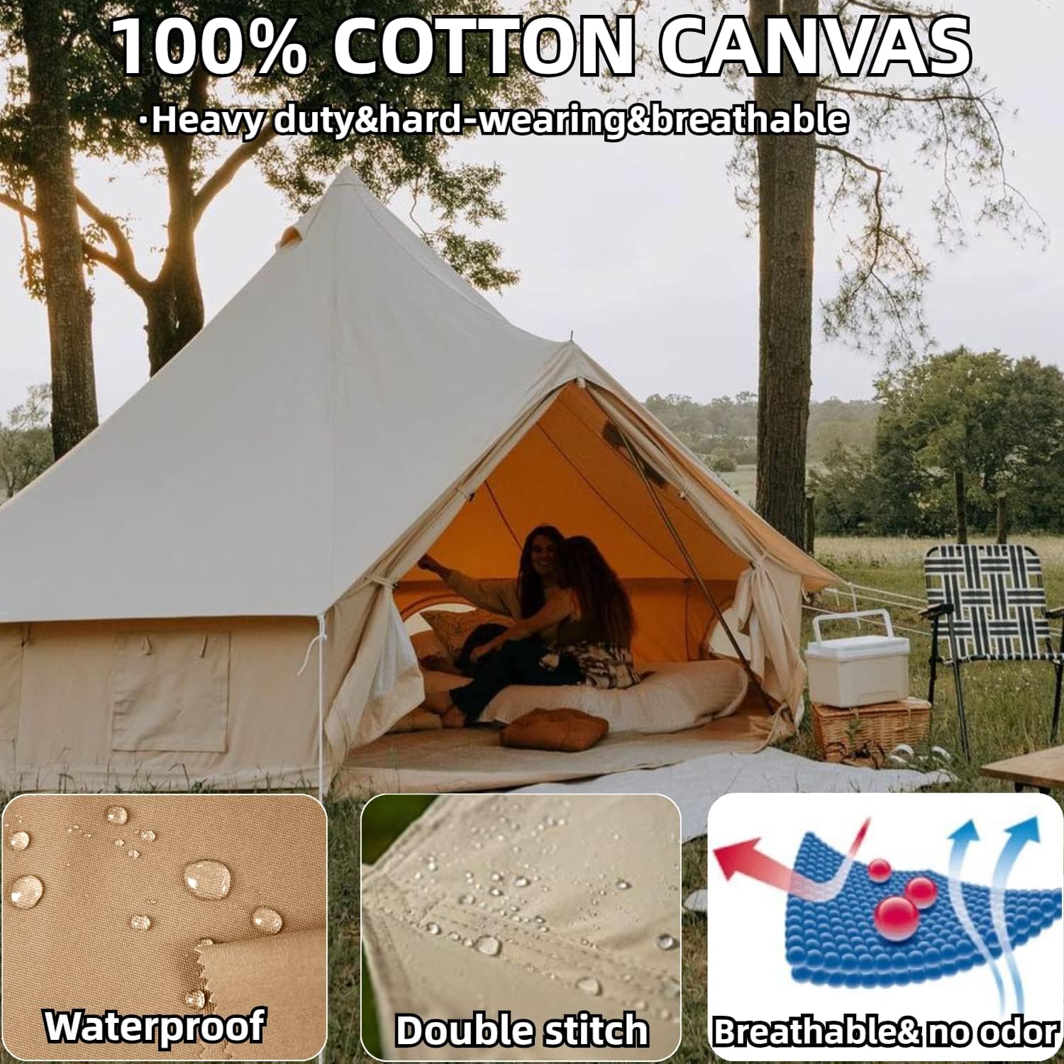 Buy DANCHEL OUTDOOR Cotton Canvas 2 Stove Jacks Yurt Tent with