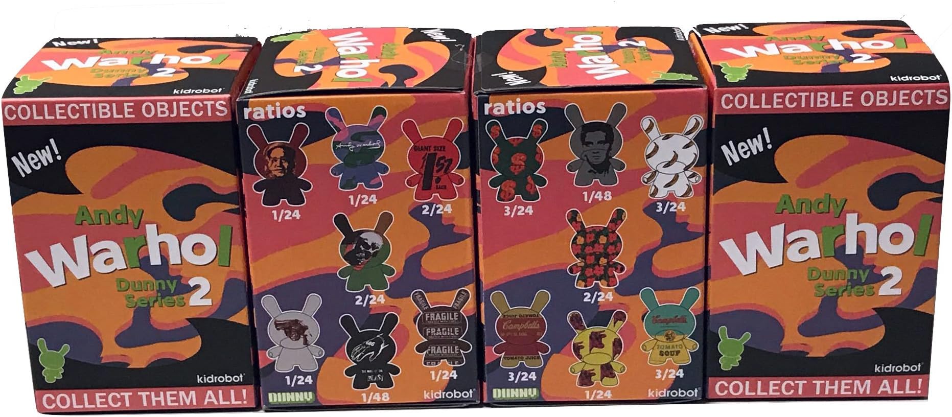 Series 2 Dunny Vinyl Figures Kidrobot 4 Blind Boxes