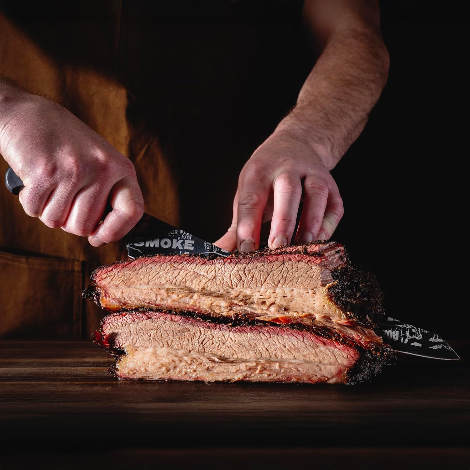 Traeger Grills BBQ Slicing Knife – Long Rigid German X50 Stainless Steel Blade for Clean, Precise Cuts on Brisket & Large Meat, Rust-Resistant & Ultra-Sharp - Made in partnership with Messermeister
