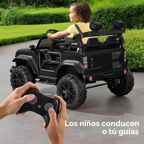Miniatura 4 de Best Choice Products Camión de paseo eléctrico para niños de 24 V y 2 plazas con capacidad de peso de 132 lb, control parental, Bluetooth, luces LED