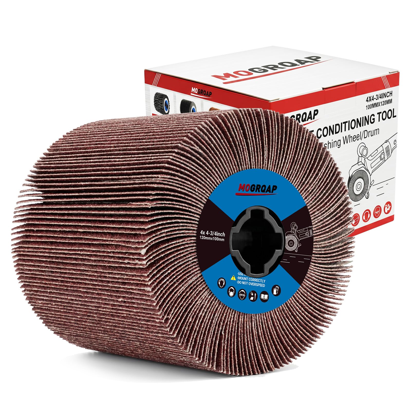 MOGRQAP Flap Wheel 600 Grit Polishing Drum Brush Drums for Metal Wood