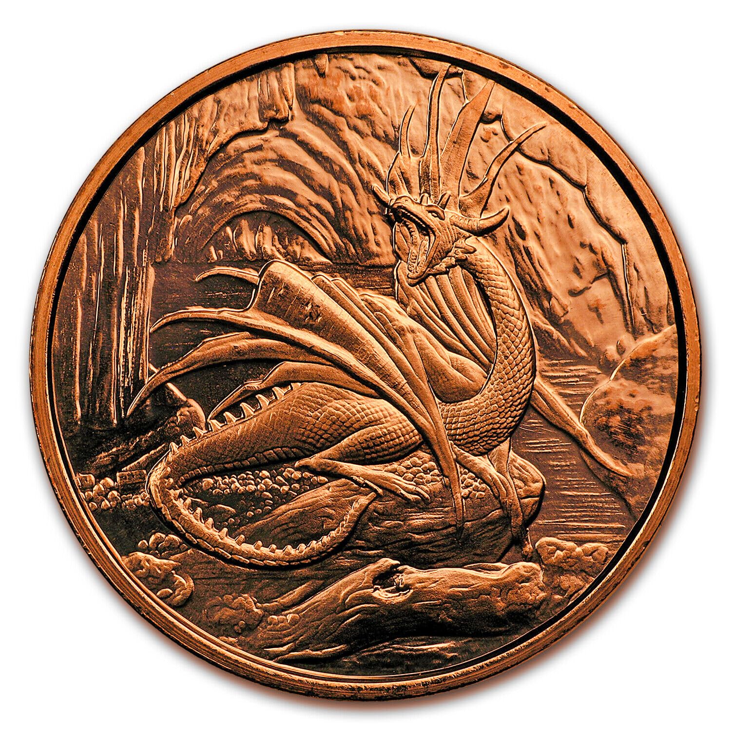 Nidhoggr Dragon Nordic 1 oz Pure .999 Copper Round Bullion Coin in Capsule - COA by Heavenly Metals