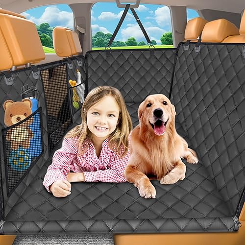 URPOWER Extensor de asiento trasero para perros, funda de asiento de automóvil para perro, parte inferior dura con capacidad para 400 libras, hamaca