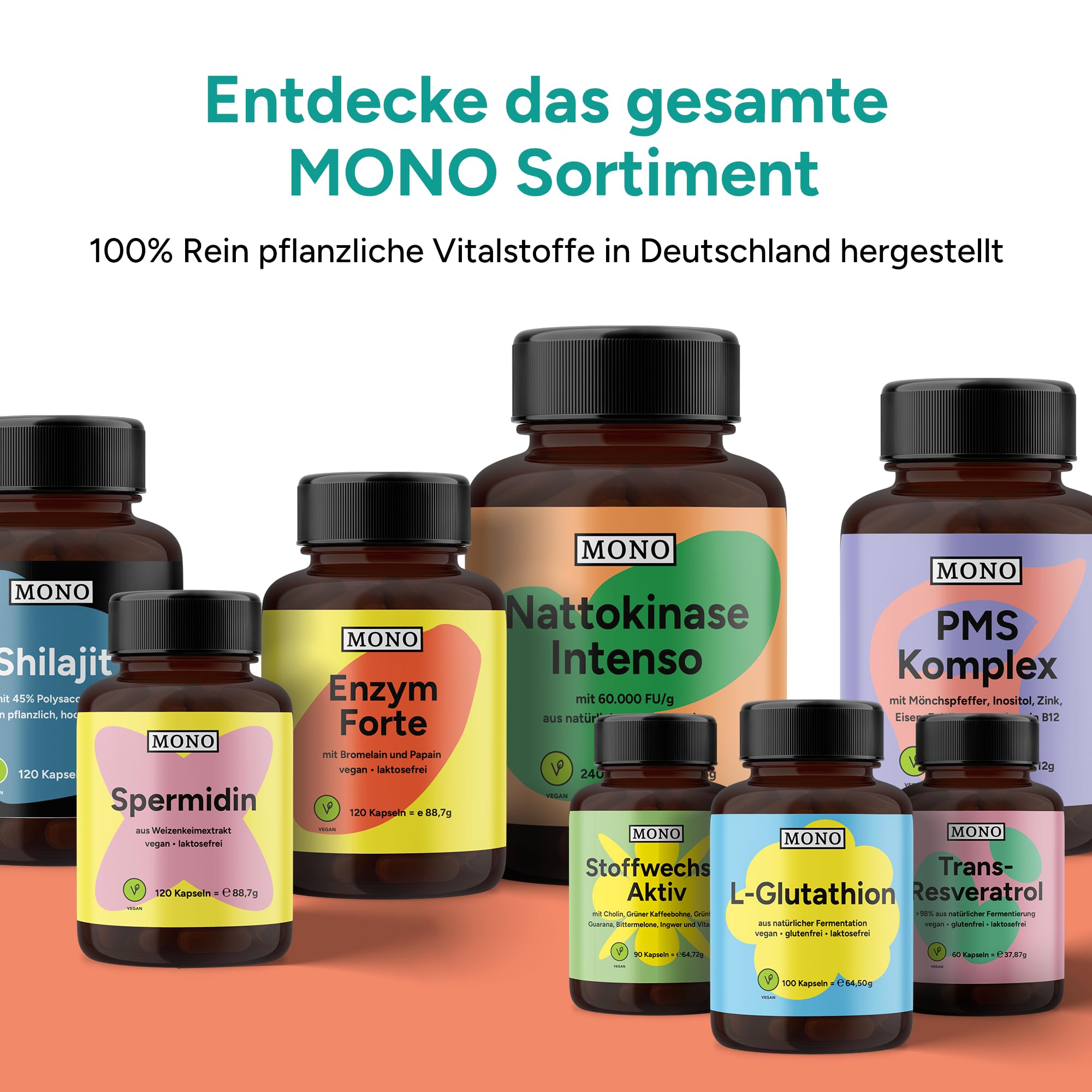 MONO Nattokinase hochdosiert - 240 Kapseln - 60.000 FU/g - natürliche Fermentation aus Sojabohnen - Endprodukt sojafrei – Nattokinase mit 2.800 FU/Kapsel - höchste Enzymaktivität - ohne Zusätze