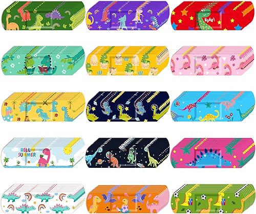 150 vendajes a granel para niños, 15 estilos, divertidos vendajes adhesivos para niños, vendajes flexibles de polietileno, vendajes de dibujos