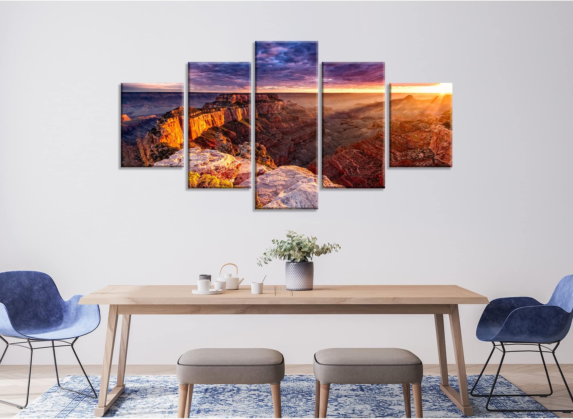Arizona Landscape Wall Art Grand Canyon National Park Canvas Prints Cape Royal Posters Framed Wall Decor North Rim Scenery Sunset Pictures for Living Room Office Ready to Hang(60''Wx32''H)