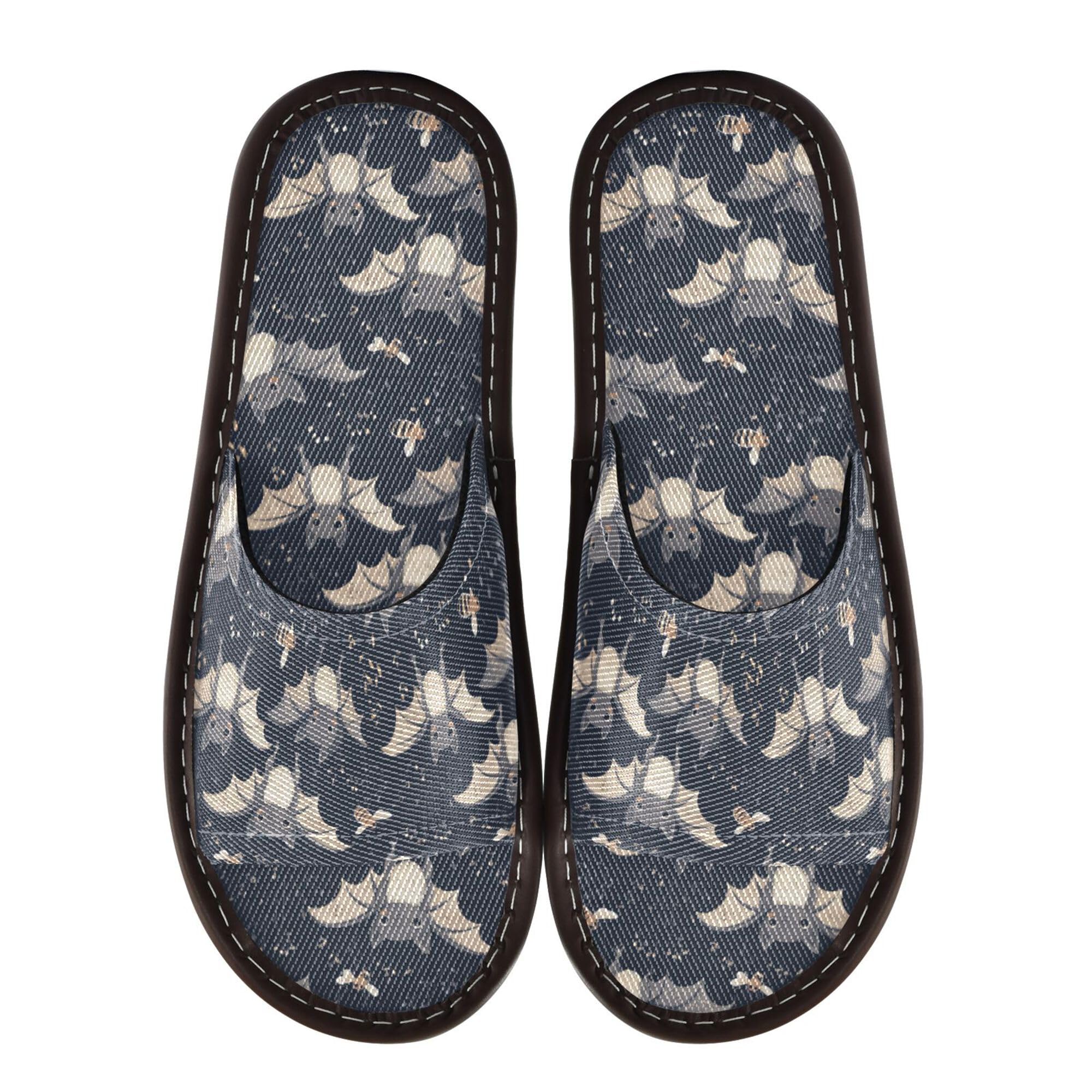 KLL Spa Shower Slippers Indoor Outdoor Ultralight Soft Slip on Home Shoes for Airplane Guests Party 5.5-6 Cartoon Sweet Bats