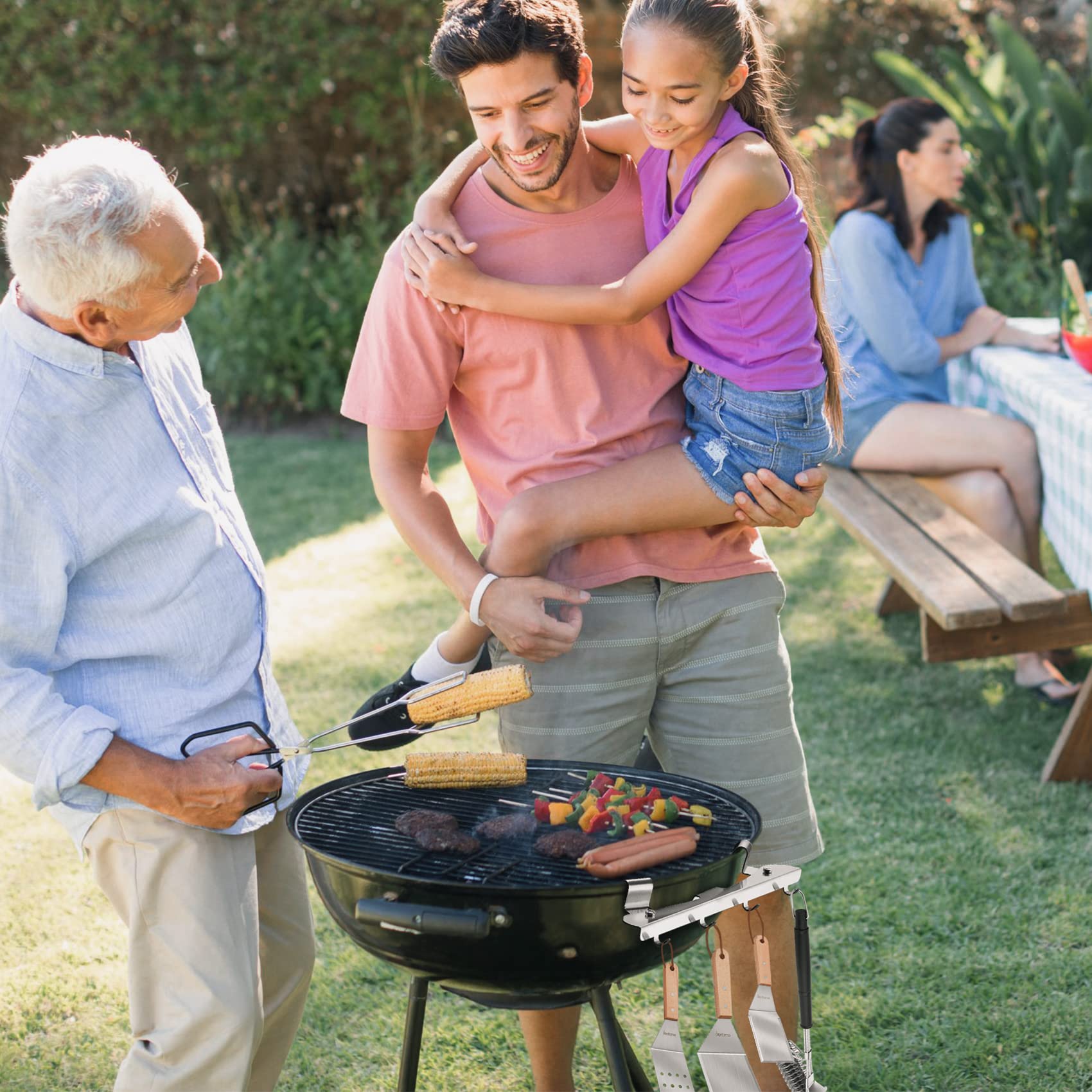 Skyflame Kettle Grill Bbq Tool Rack Polished Stainless Steel