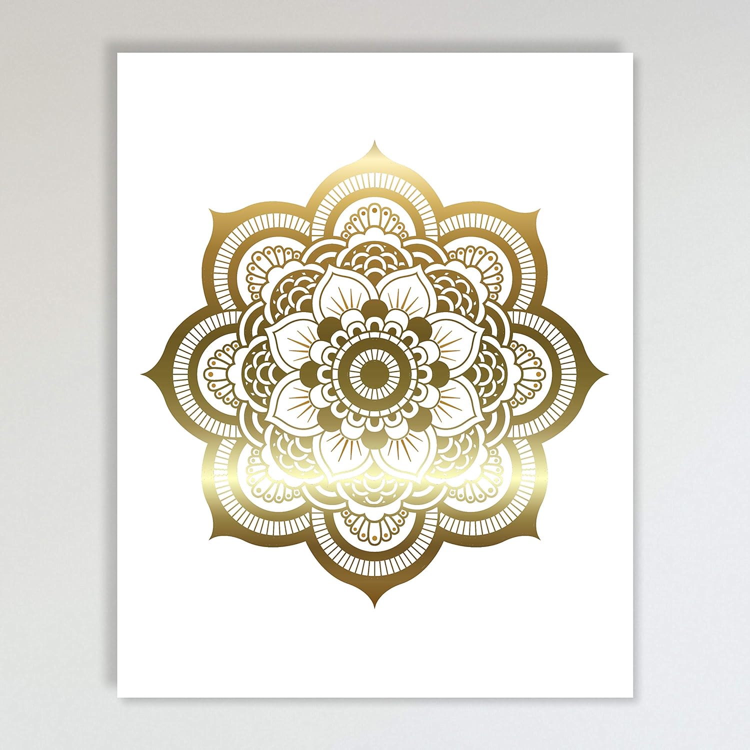 Gold Foil Art Print Mandala Gold Foil Print Design 8x10