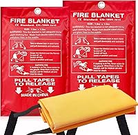 2 Pack 40x40" Silicone Coated Fire Blankets for Home Kitchen - Skin-Safe, No Itch No Dust, Emergency Fire Suppression