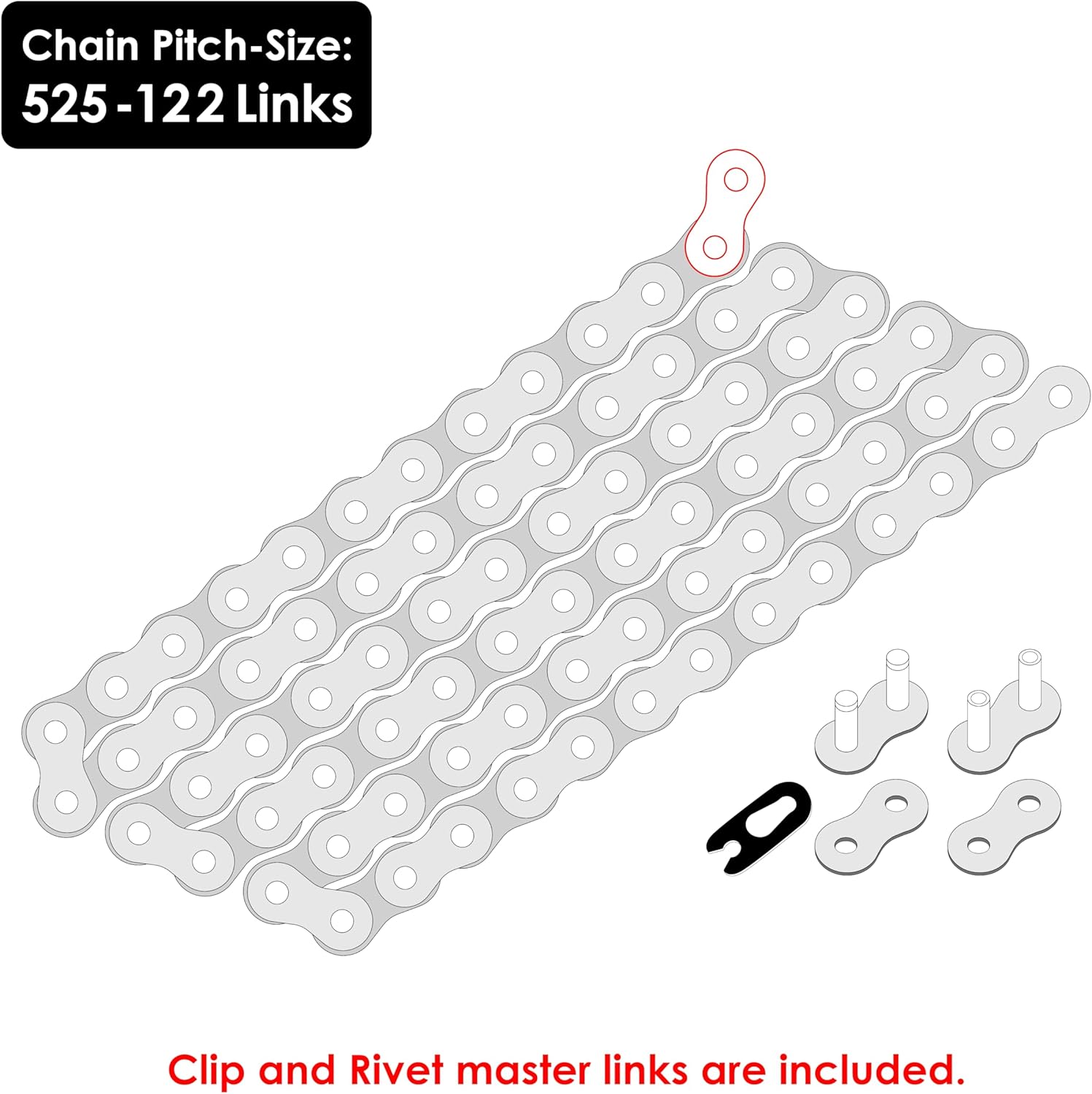 Caltric Drive Chain Compatible with Honda Shadow ACE 750 VT750C / CD 1998-2003/525 x 122