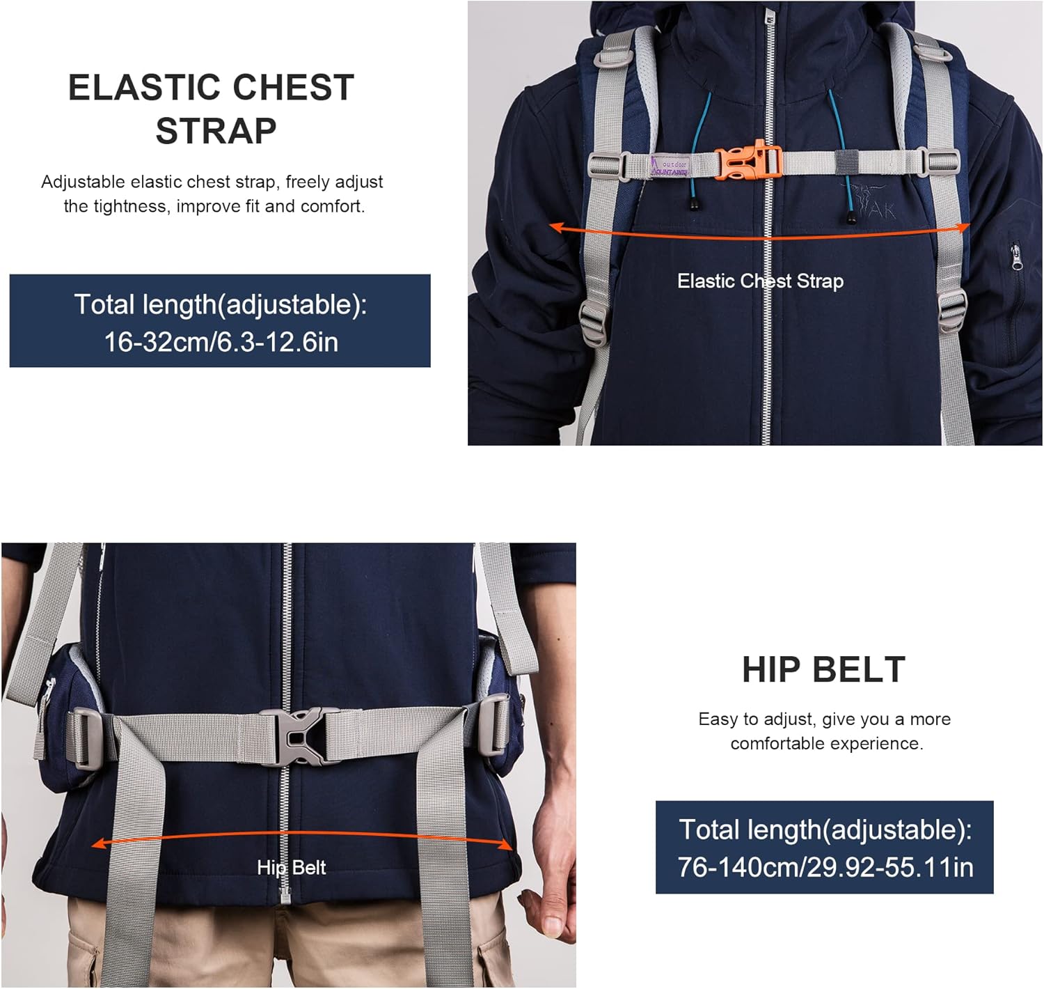 Mountaintop 70L/75L Internal Frame Hiking Backpack Sports & Outdoors