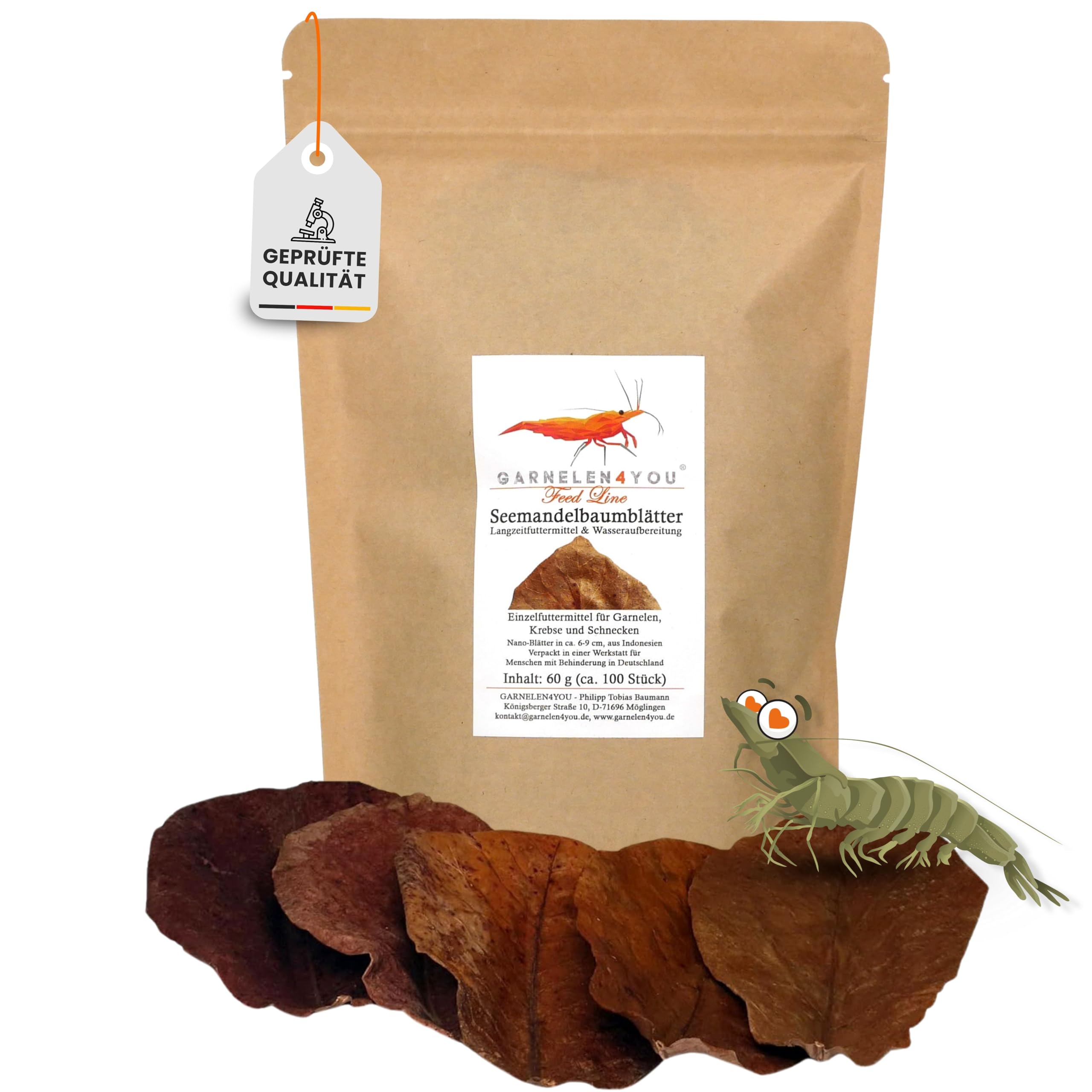 Feuilles de Catappa 6-9 cm conditionnement de 100 pièces pour aquarium