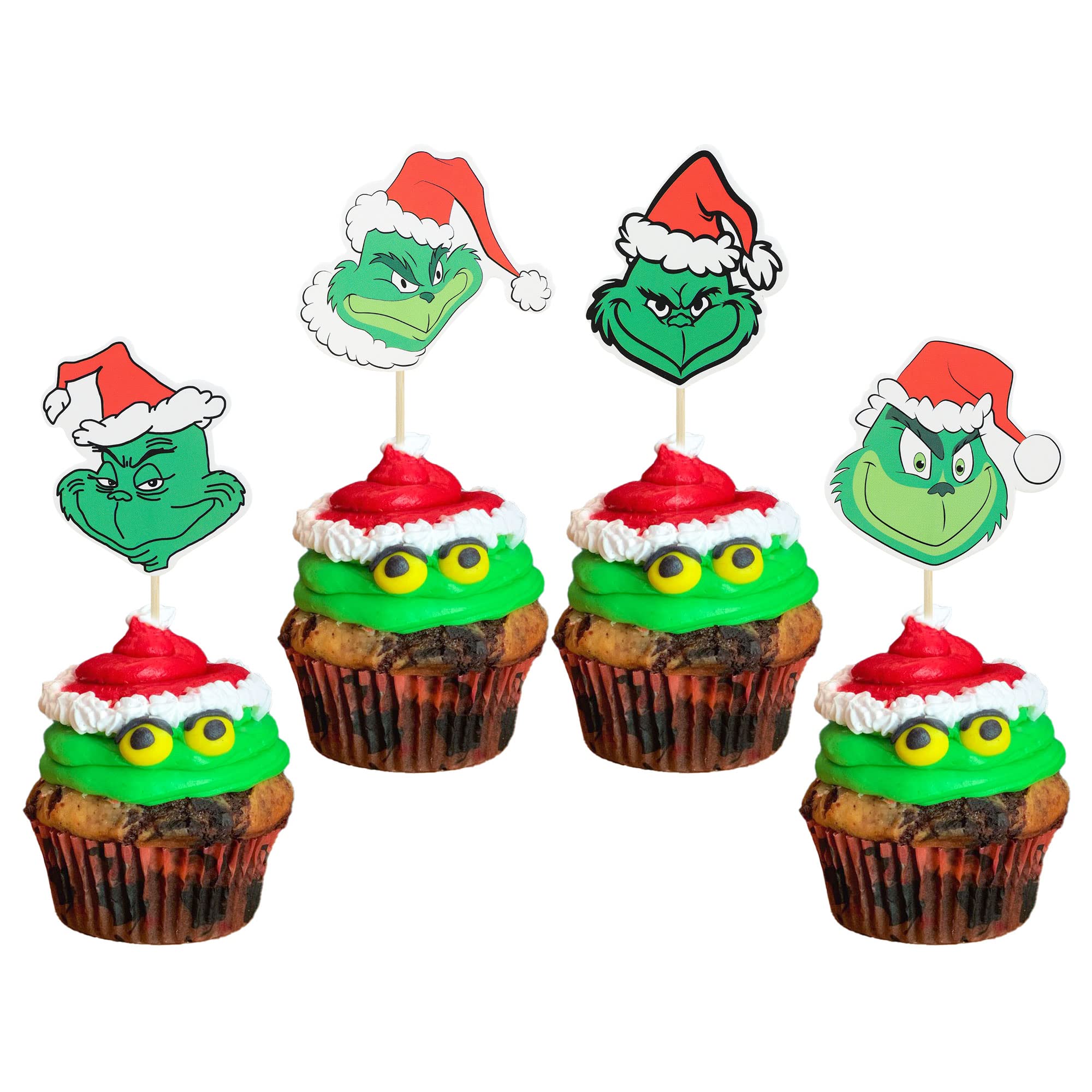Buy Gyufise 36Pcs Grinch Cupcake Toppers Christmas Cupcake Toppers