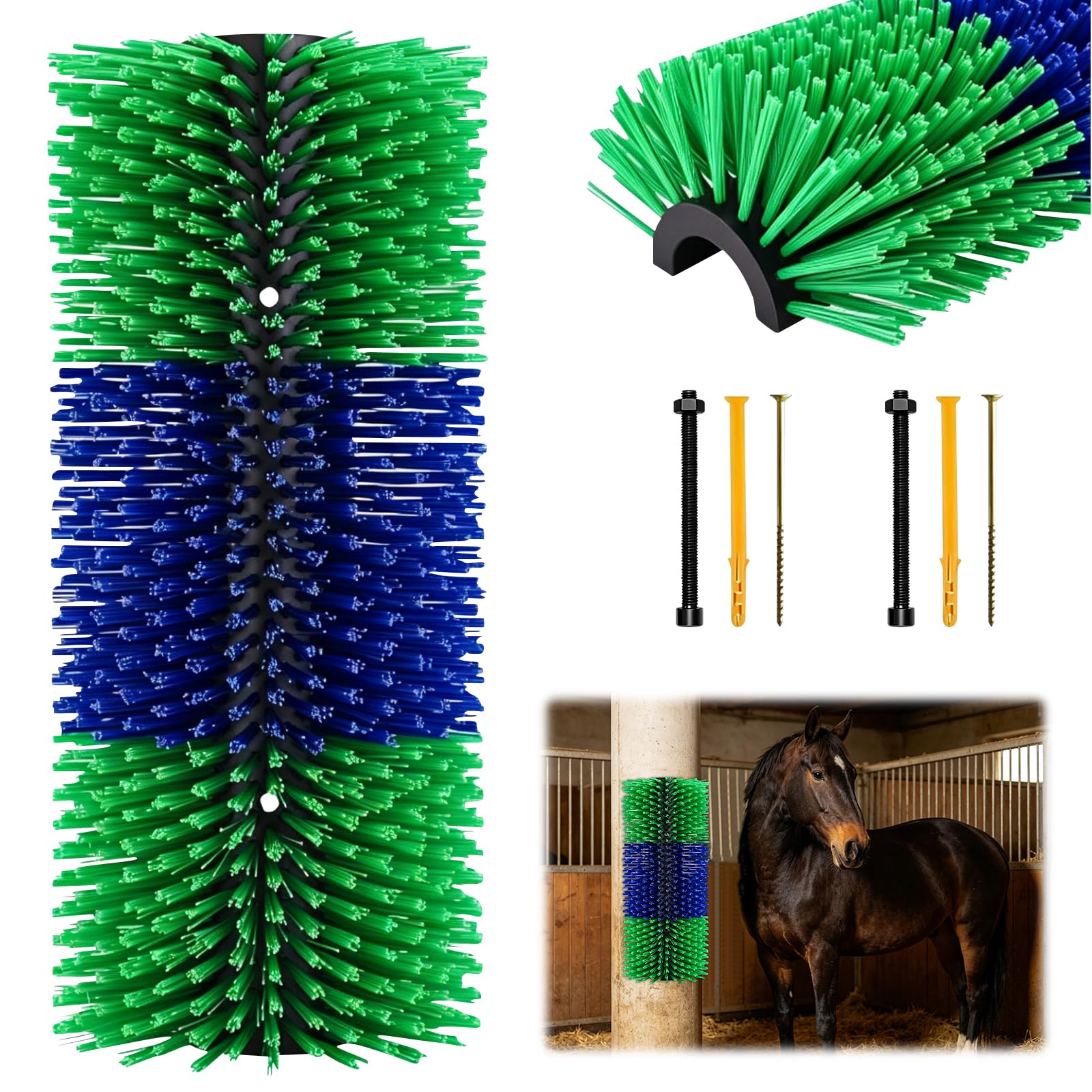 2 Pack Cattle Scratch Brushes, Horse Brushes, Full Massage Brush