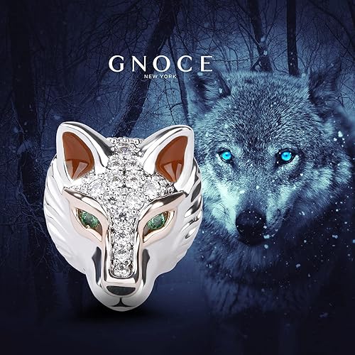 Miniatura 2 de Gnoce Dijes de animales con temática de cabeza de animal y dije de plata de ley 925 para pulseras y collares para mujeres hombres niñas y niños Plata