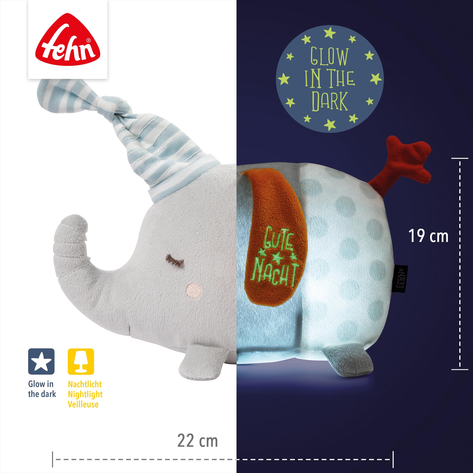 Luz Nocturna Dino De Peluche - Brilla En La Oscuridad, Ayuda Para Dormir Bebés, Con Cambio De Color, Funciona Con Pilas AA