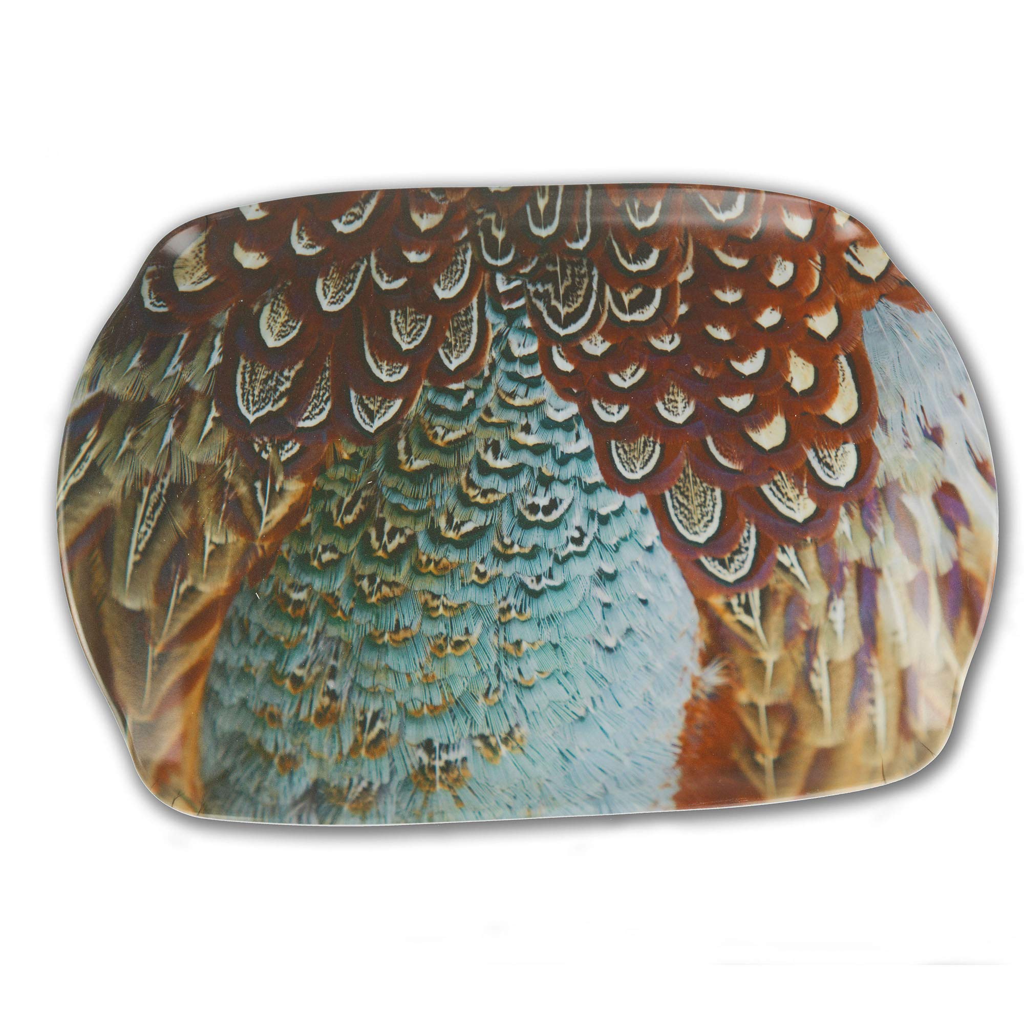 Pheasant Feather Medium Serving Tray.