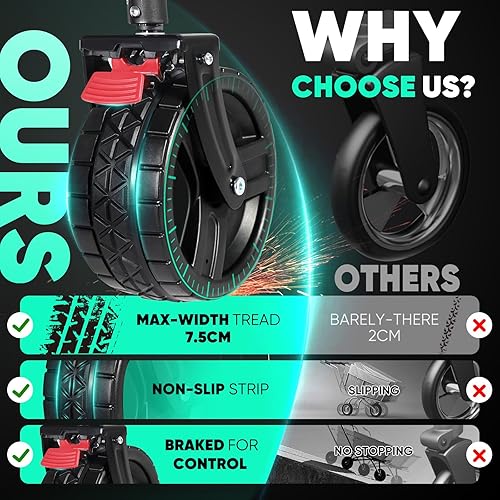 Miniatura 4 de Sekey Carros plegables de 220 litros con ruedas de playa grandes All-Terrian, carro plegable resistente con portavasos, vagón plegable extragrande,