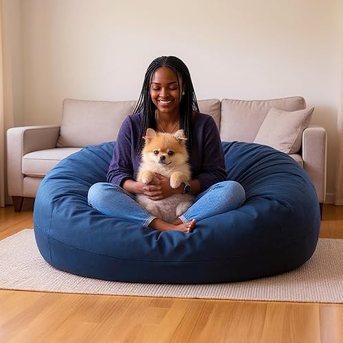 Miniatura 4 de Lumaland Luxurious 4ft Bean Bag Chair with Microsuede Cover - Ultra Soft, Foam Filling, Washable Medium Bean Bag Sofa for Kids, Teenagers, Adults,