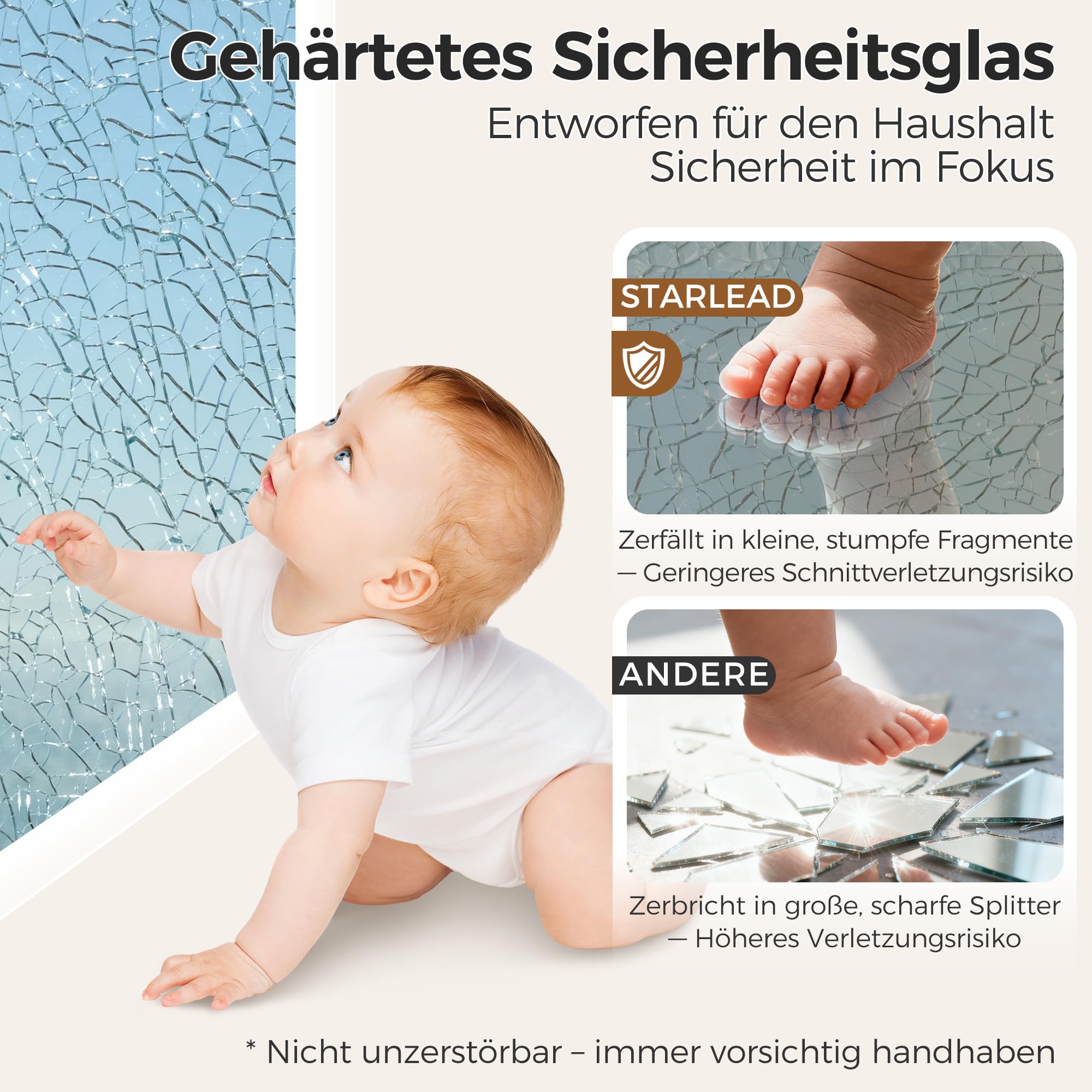 STARLEAD Bluetooth Badezimmerspiegel-mit-Beleuchtung 80x60cm, Dimmbar, 3 Lichtfarben, LED-Spiegel-Bad mit Entfoggen, Speicherfunktion, IP44 Hartglas Bad-Spiegel-mit-Licht, Horizontal/Vertikal