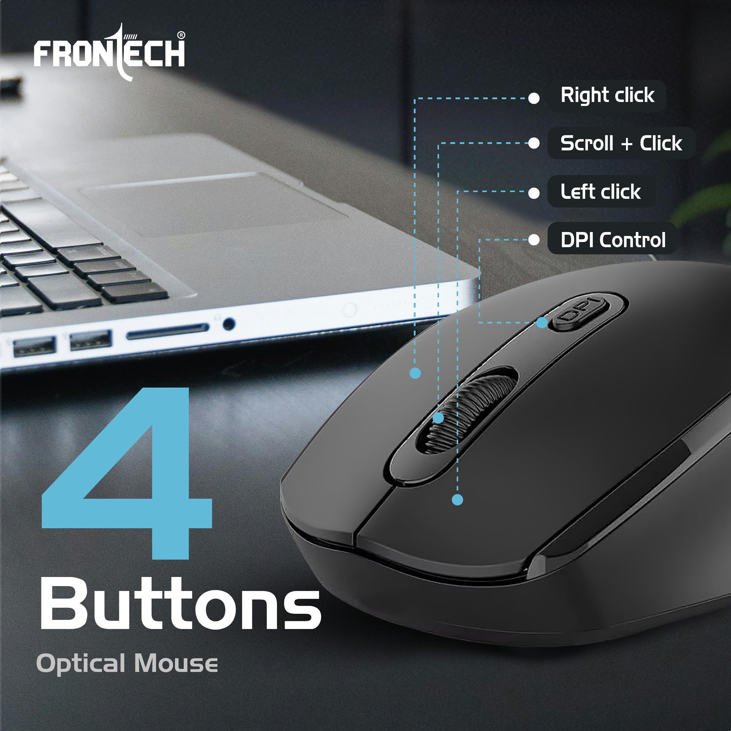 FRONTECH MS-0073 Wireless Mouse thumbnail 3
