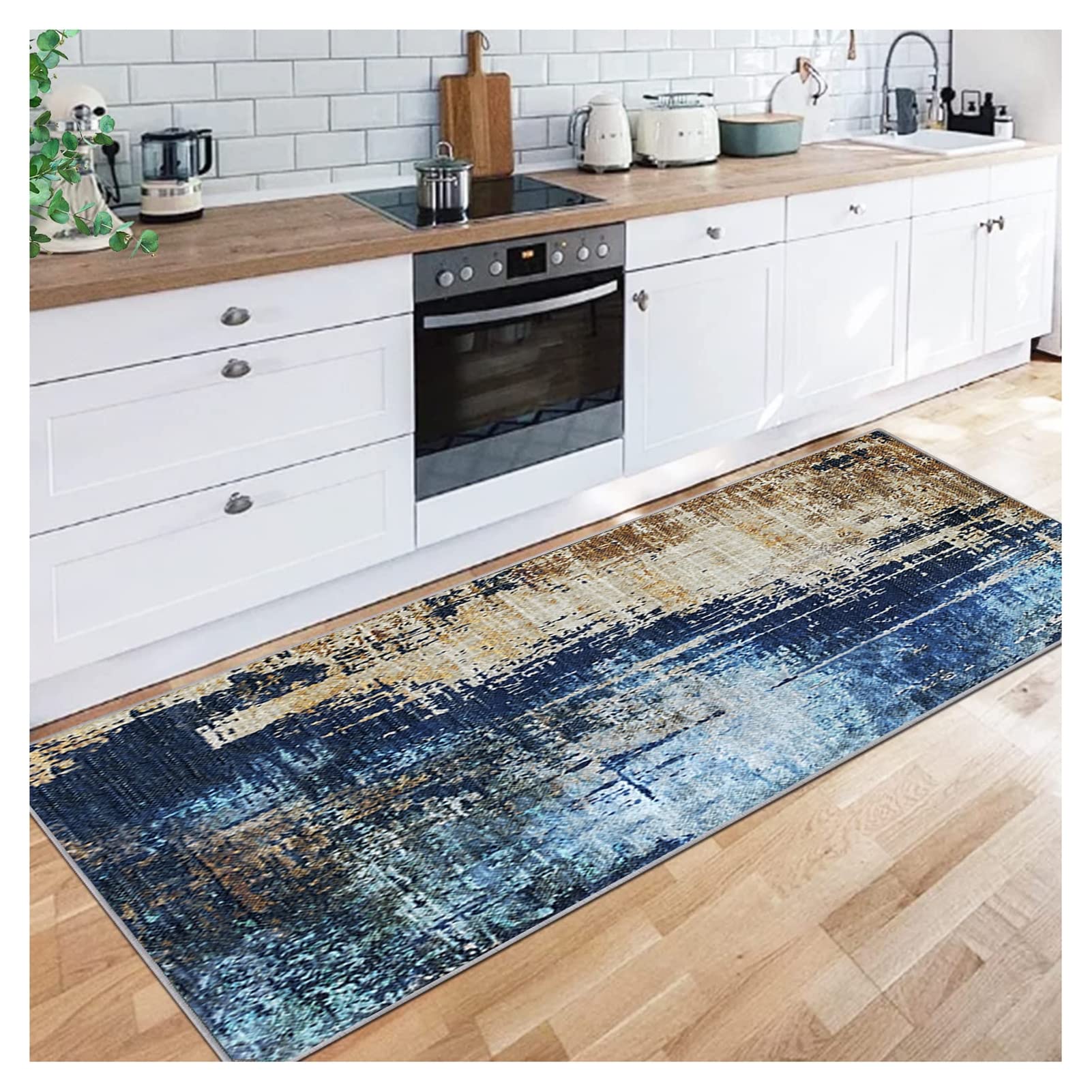 Siunwdiy Nordic Carpet Runner 120X130CM,Non-slip Extra Long Runner Rug for Kitchen Hallway Hall Stairs Corridor Narrow Carpets for Hall Kitchen Indoor Balcony or Stairs — image 1