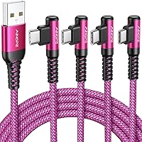Vista 32 de AINOPE Cable USB a USB C [2 unidades, 6.6 pies] 3.1A tipo C cargador de carga rápida, cable USB C en ángulo recto para iPhone 17 Carplay, Galaxy