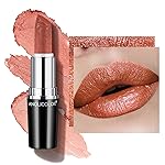 Anglicolor Glitter Metallic Coral Lipstick,High Impact Lipcolor,Lightweight Hydrating Formula Smooth and Non-Sticky,Orange Lipstick For Women,Full-Coverage Lip Makeup (05 BE HAPPY,4g)